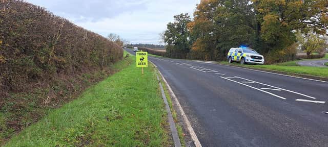 Lincolnshire Police Rural Crime Action Team's Think Deer sign.