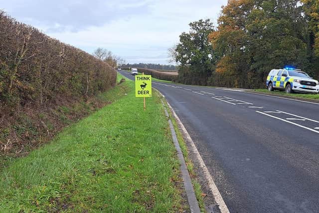 Lincolnshire Police Rural Crime Action Team's Think Deer sign.