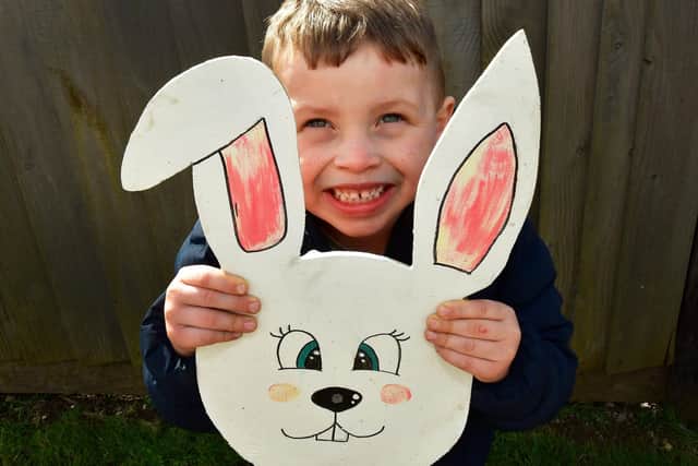 Harvey, 4, enjoys the Easter activities.