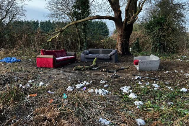 Dumping at one of Caistor's play areas. Photo: Caistor Town Council