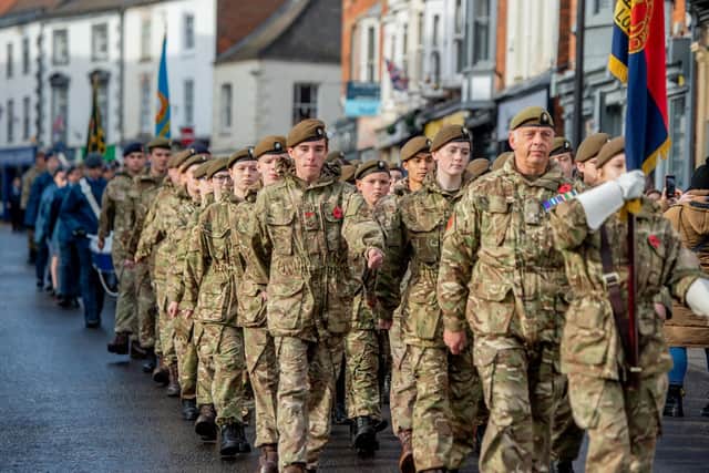 Army Cadets march in the parade.