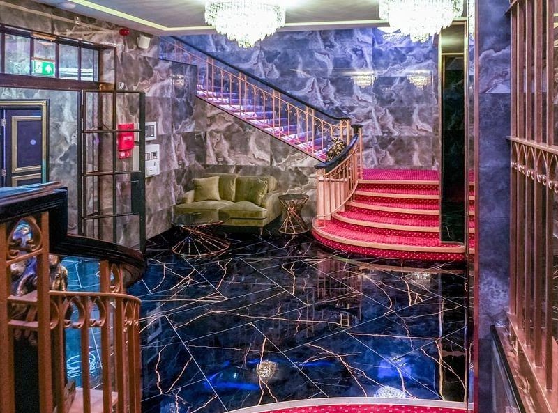 Another view of the hotel lobby.