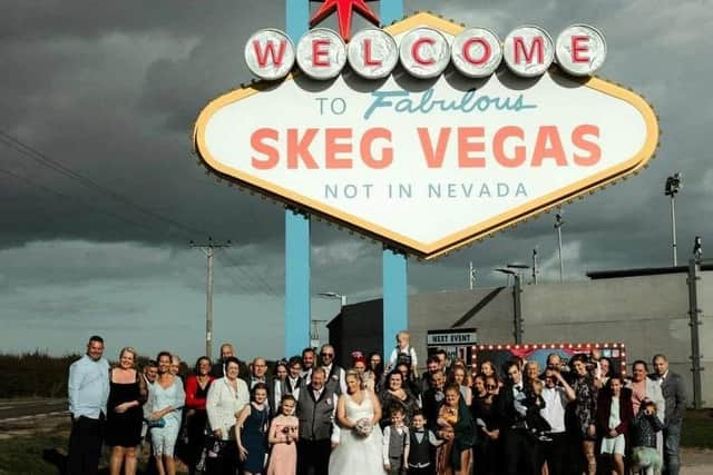 The place to go last year for a photograph - the Skeg Vegas sign at Skegness Standard.