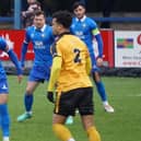 Trinity defend against Rushall on Saturday. Photo by Tommy Cox.