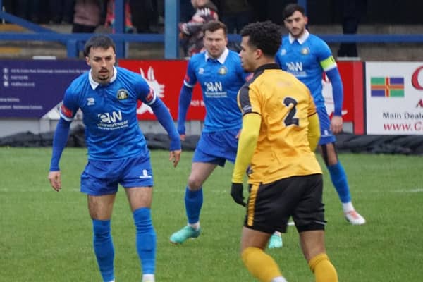 Trinity defend against Rushall on Saturday. Photo by Tommy Cox.