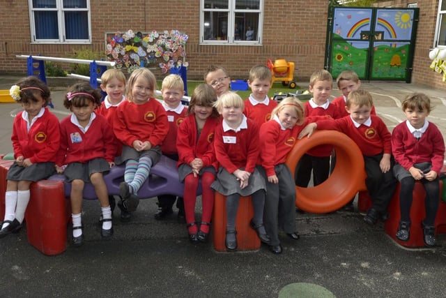 Some of the new intake at Eastfield Infants’ and Nursery School in Louth.