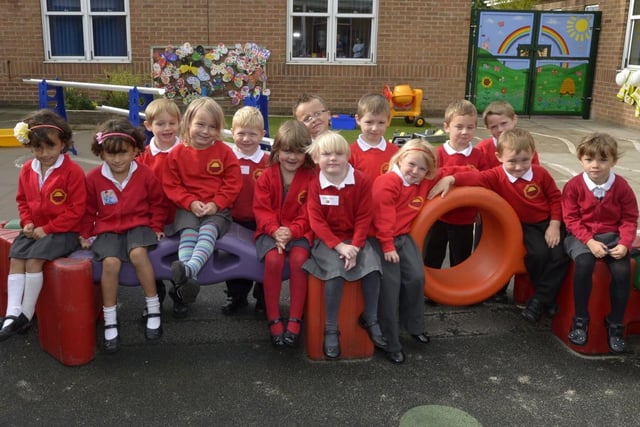 Some of the new intake at Eastfield Infants’ and Nursery School in Louth.