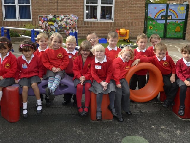 Some of the new intake at Eastfield Infants’ and Nursery School in Louth.