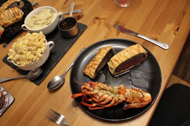 Beef wellington and lobster - not your average Friday night dinner.