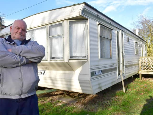 Steven Fletcher, of Sutterton, faces losing his caravan home.