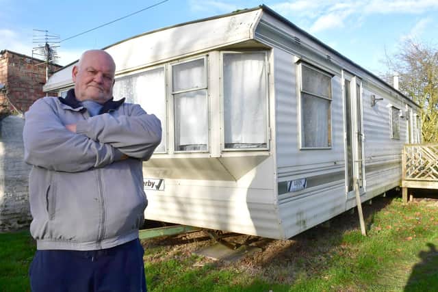 Steven Fletcher, of Sutterton, faces losing his caravan home.