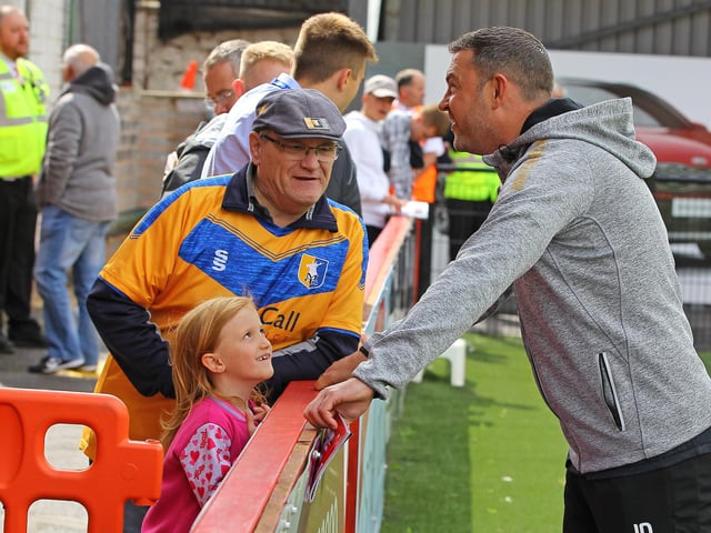 Mansfield slipped to a 1-0 defeat at Exeter on 31st August 2019 as these fans watched on.