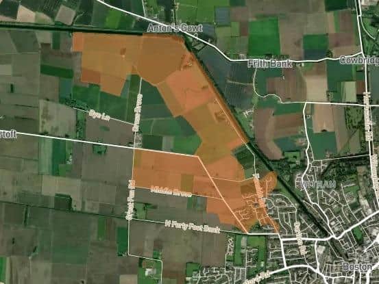 The affected area to the north-west of Boston. Picture: National Grid