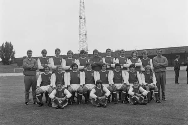 Lincoln City players pose for a pic on 20th August 1970.