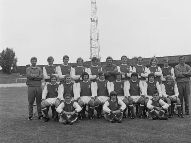 Lincoln City players pose for a pic on 20th August 1970.