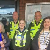 PCSO'S Marie Williams and Hannah Baker, NPT Sgt Robinson and Inspector Dickinson were joined by Lisa Lovelace representing Thomas Middlecott Academy along with Jo Whitehead and Tanya Stankeva from the Giles Academy.