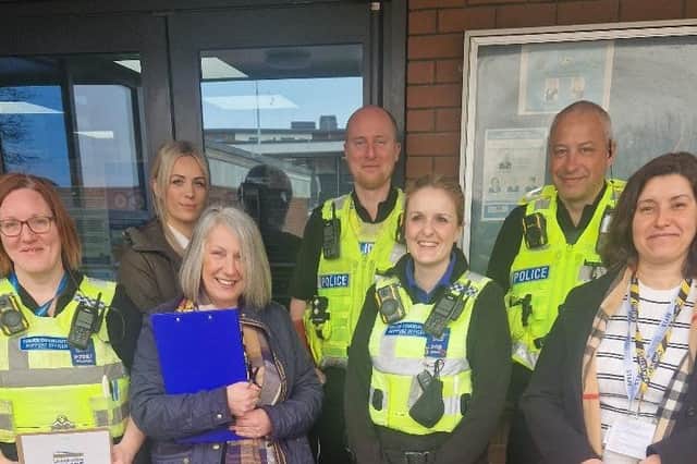 PCSO'S Marie Williams and Hannah Baker, NPT Sgt Robinson and Inspector Dickinson were joined by Lisa Lovelace representing Thomas Middlecott Academy along with Jo Whitehead and Tanya Stankeva from the Giles Academy.