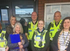 PCSO'S Marie Williams and Hannah Baker, NPT Sgt Robinson and Inspector Dickinson were joined by Lisa Lovelace representing Thomas Middlecott Academy along with Jo Whitehead and Tanya Stankeva from the Giles Academy.