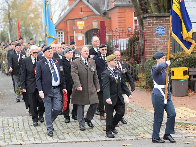 Forces veterans in the procession at Horncastle. Photo: Thomas Hooley