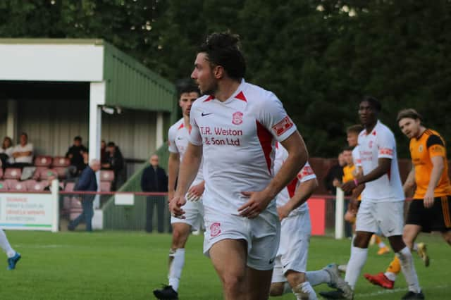 Harry Millard in action for Lincoln United. Photo: Oliver Atkin