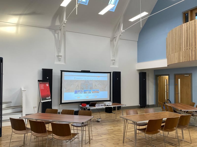 The new bright and airy interior of the restored Blenkin Memorial Hall.