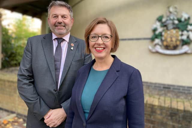 Leader of NKDC Coun Richard Wright and new chief executive Kath Marriott. Photo: NKDC