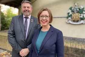 Leader of NKDC Coun Richard Wright and new chief executive Kath Marriott. Photo: NKDC