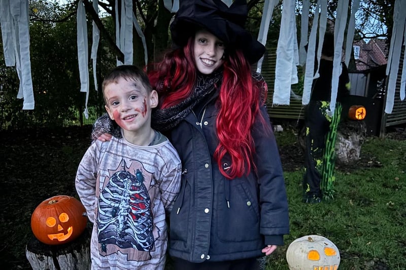 Youngsters dressed up for the pumpkin trail at Walcott Primary School.