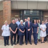 Professor Jonathan Van-Tam with staff from the Complex COVID Clinic at Pilgrim Hospital.