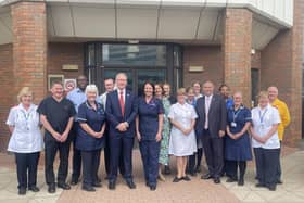 Professor Jonathan Van-Tam with staff from the Complex COVID Clinic at Pilgrim Hospital.