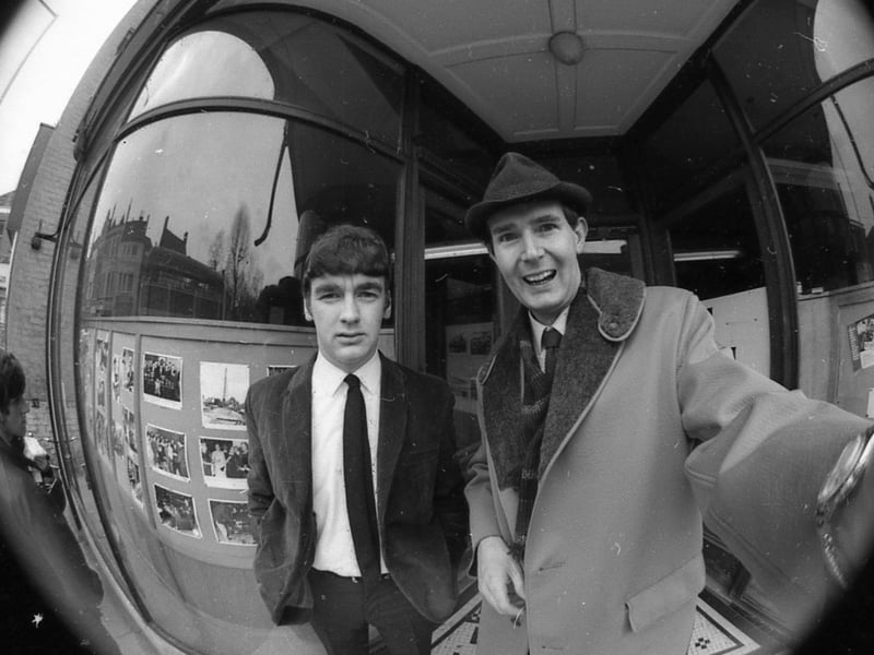 Boston's oldest selfie? Standard photographer Gary Atkinson (right) with the paper’s Ian Mitchell.