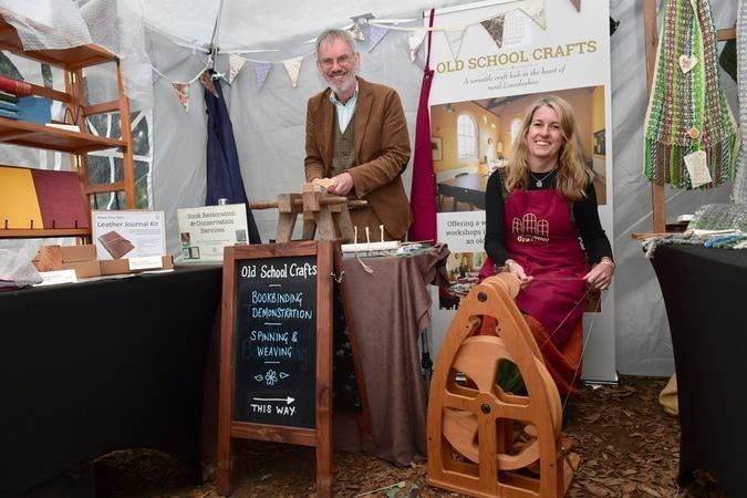 An example of the wprk by OLd School Crafts, Minting, by David Allsop, book binding, and Zoe MacDonald, spinning and weaving.