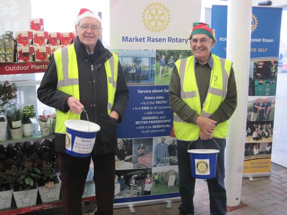 Rotarians collected at Rasen's Tesco store