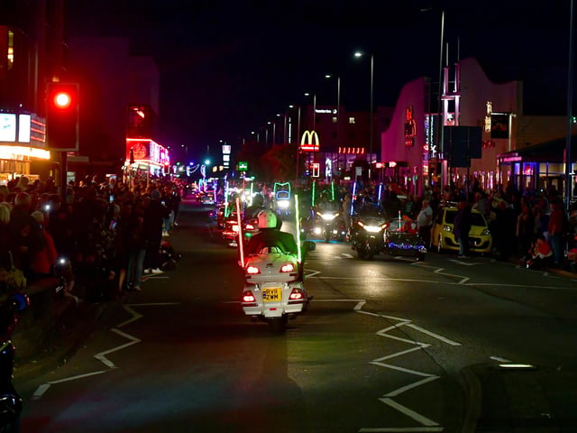 Crowds lined the street to watch the Skegness Light Parade