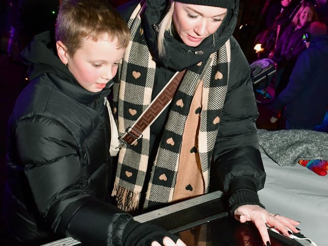 Zoe Jackson and James Taylor 9 of Spilsby trying the Digital Graffiti