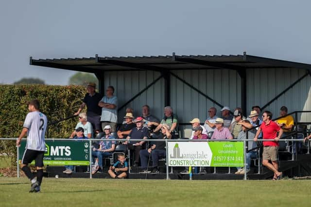 Louth Town's brand new 50-seater stand made its debut on Saturday.