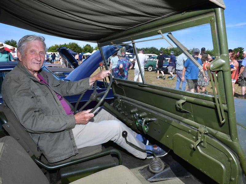 Mick Hopkins, of Eastville, with his Jago Jeep that he totally rebuilt.