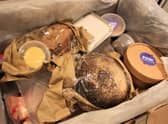 A glimpse of what's inside the Peels on Wheels box.