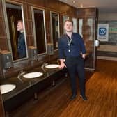 Shift Manager Aiden Cook in the Joseph Morton toilets. Photo: D.R.Dawson Photography
