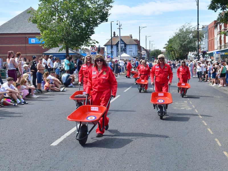 The 'Red Barrows' team from the Skegness branch of the Royal British Legion.