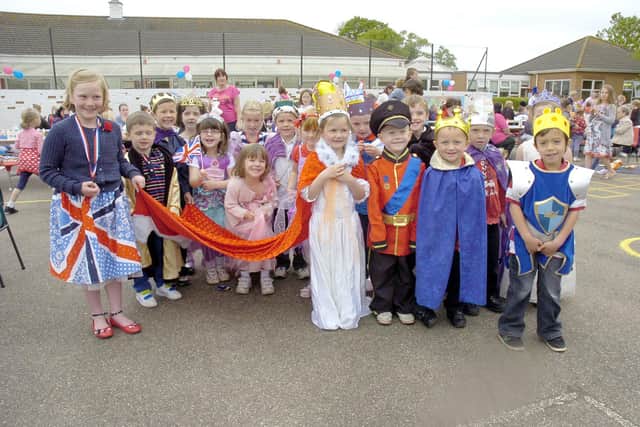 Pupils at Ruskington's Chestnut Street CofE School dressed as members of the royal family for the Queen's Diamond Jubilee.
