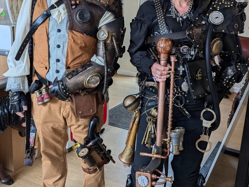 Steampunks seemed quite at home at The Village Church Farm Musem.