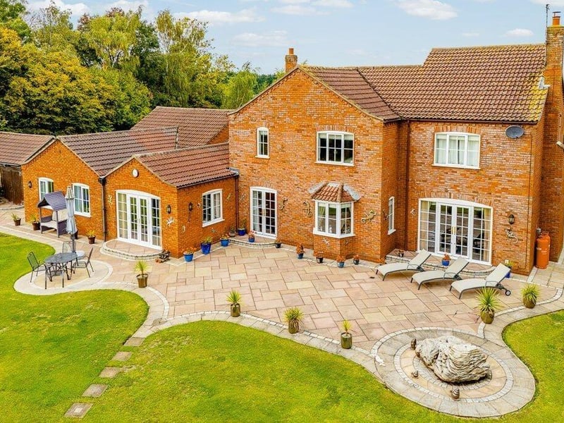 The rear of the home.