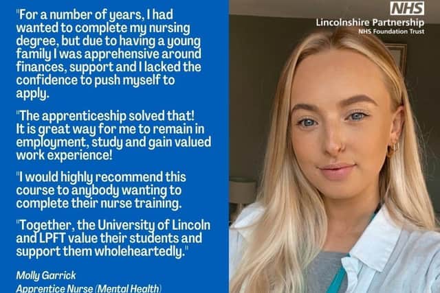 AApprentice nurse Molly Garrick.