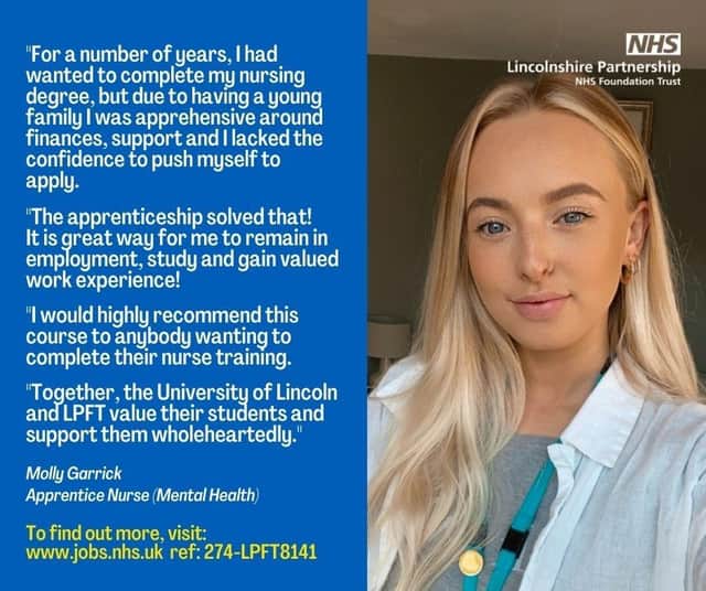 AApprentice nurse Molly Garrick.