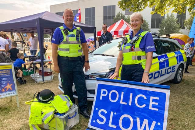Local police officers were on hand to offer crime prevention advice and hand out Sandi Starfish wristbands to prevent lost children reports.