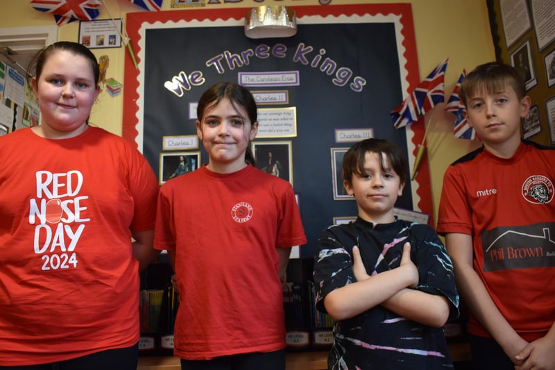 Four more Red Nose Day supporters at Boston's Staniland Academy.