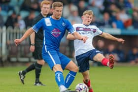 Harry Jacklin makes the challenge for Louth at Wakefield.