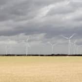An artist's impression of what the view of the Heckington Fen wind farm would be, according to Ecotricity
