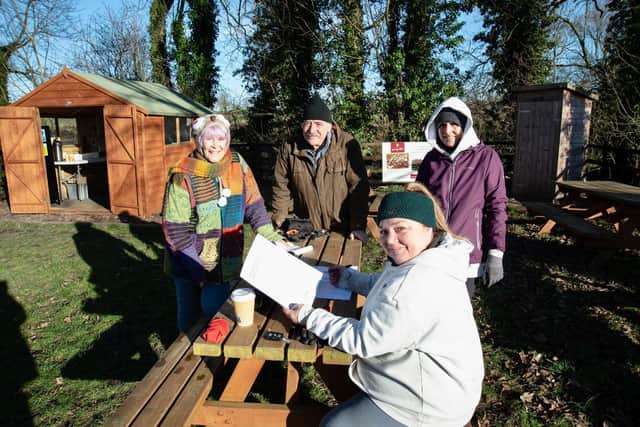 Gemma Kedzoir (centre) with new members of the South Ormsby Conservation Club.